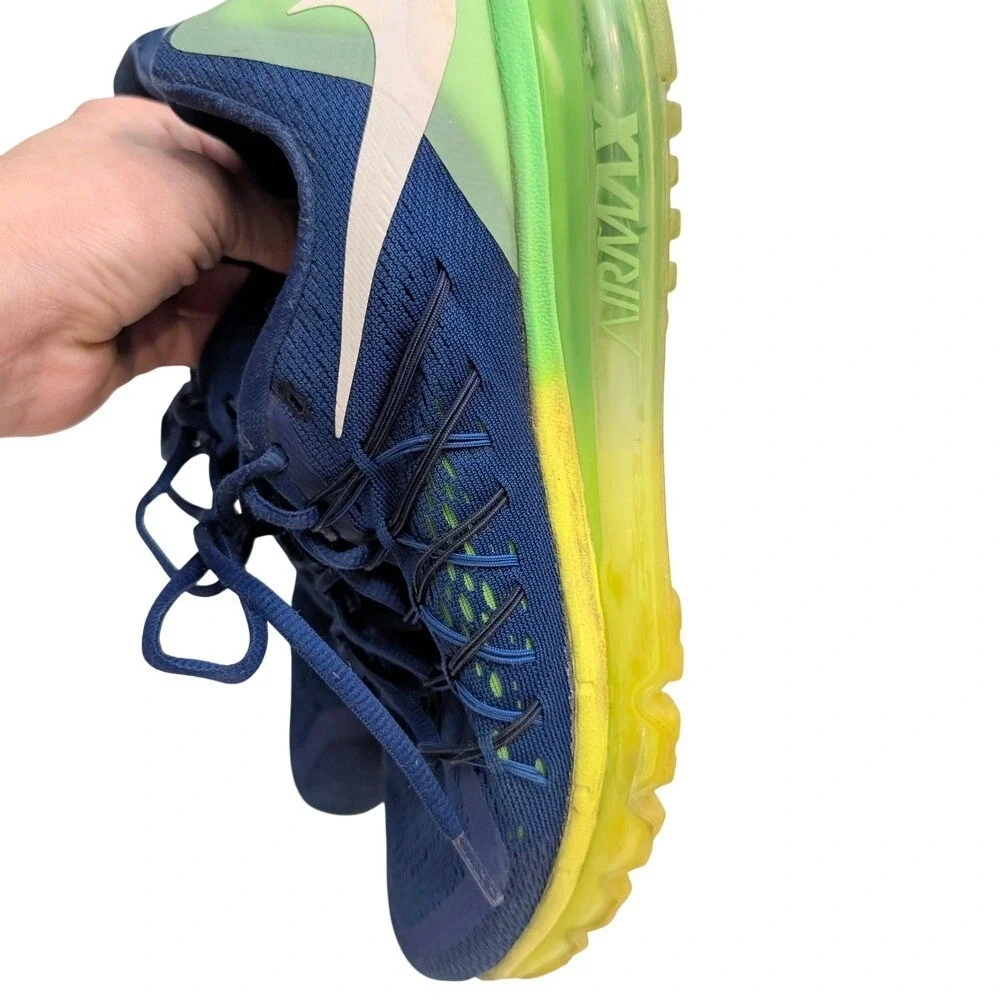 Nike Air Max 2015 Deep Royal Volt Running Shoes 698902-407 Men's USA 9.5 EU 43‎